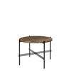 TS Round Coffee Table - 55 black base - brown emperador marble 