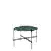 TS Round Coffee Table - 55 black base - green guatemala marble 