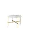 TS Round Coffee Table - 55 brass base - white carrara marble 