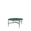 TS Round Coffee Table - 80 black base - green guatemala marble 