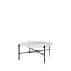 TS Round Coffee Table - 80 black base - white carrara marble 