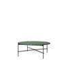 TS Round Coffee Table - 105 Black Base - 105 black base - dusty green glass 