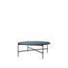 TS Round Coffee Table - 105 Black Base - 105 black base - navy blue glass 