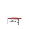 TS Round Coffee Table - 105 Black Base - 105 black base - rustyred glass 