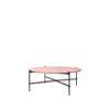 TS Round Coffee Table - 105 Black Base - 105 black base - vintage red glass 