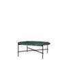 TS Round Coffee Table - 105 Black Base - 105 black base - green guatemala marble 