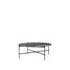 TS Round Coffee Table - 105 Black Base - 105 black base - grey emperador marble 