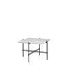 TS Square Coffee Table - Black Base - 55 black base - white carrara marble 