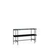TS Console 120 - 2 Rack with Tray - Black Base - 120 black base - green guatemala marble
