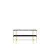 TS Console 120 - 2 Rack with Tray - Black Base - 120 brass base - green guatemala marble