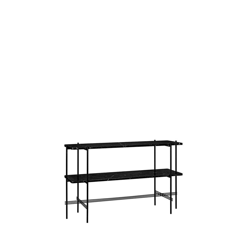TS Console 120 - 2 Racks - 120 black base - black marquina marble