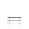 TS Console 120 - 2 Racks - 120 brass base - navy blue glass 