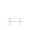 TS Console 120 - 2 Racks - 120 brass base - oyster white glass 