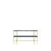 TS Console 120 - 2 Racks - 120 brass base - green guatemala marble