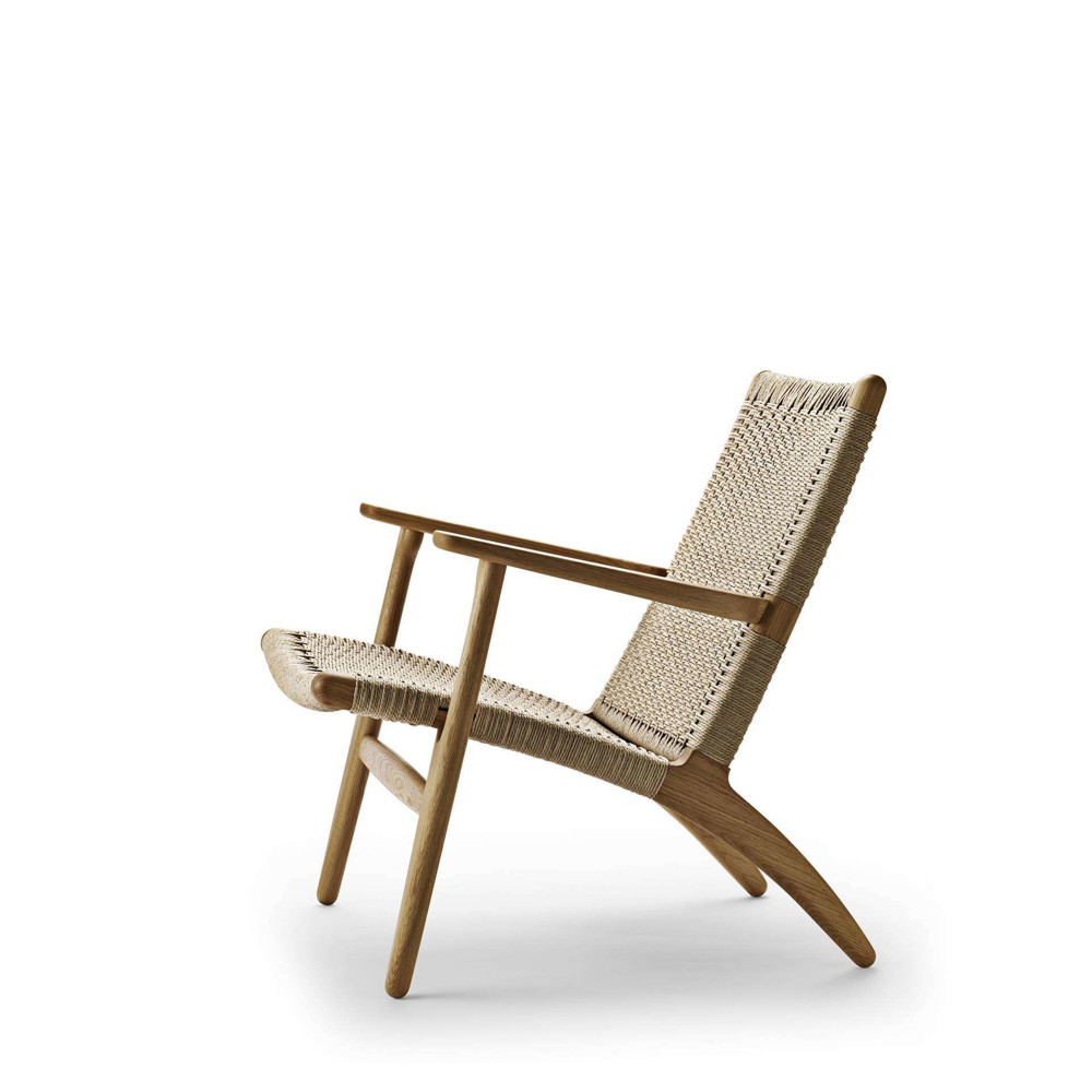 CH25 Lounge Chair - oak-oil-natural-paper cord