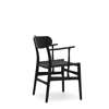 CH26 Dining Chair - oak-black-black-paper cord