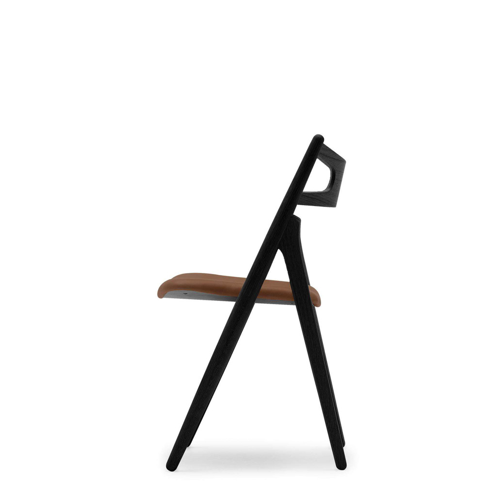 CH29P Sawbuck Chair - Seat Upholstered - oak-black-thor 307