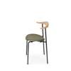 CH88P Dining Chair - Upholstered Seat - oak-oil-loke-7240-black-powder coated-steel