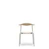 CH88P Dining Chair - Upholstered Seat - oak-soap-sif90-stainless-steel
