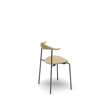 CH88T Dining Chair - Un-upholstered - beech-oil-black-powder coated-steel