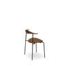 CH88T Dining Chair - Un-upholstered - smoked stain oak-oil-black.powder coated-steel