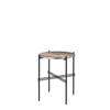 TS Round Side Table - grey travertine top - black base