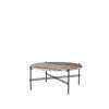 TS Round Coffee Table - Large - grey travertine top - black base