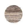 TS Round Coffee Table - Large - grey travertine top - black base