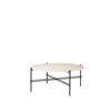 TS Round Coffee Table - Large - white travertine top - black base
