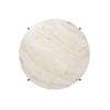TS Round Coffee Table - Large - white travertine top - black base