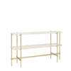 TS Console 120 - 2 Racks - white travertine tops - brass base