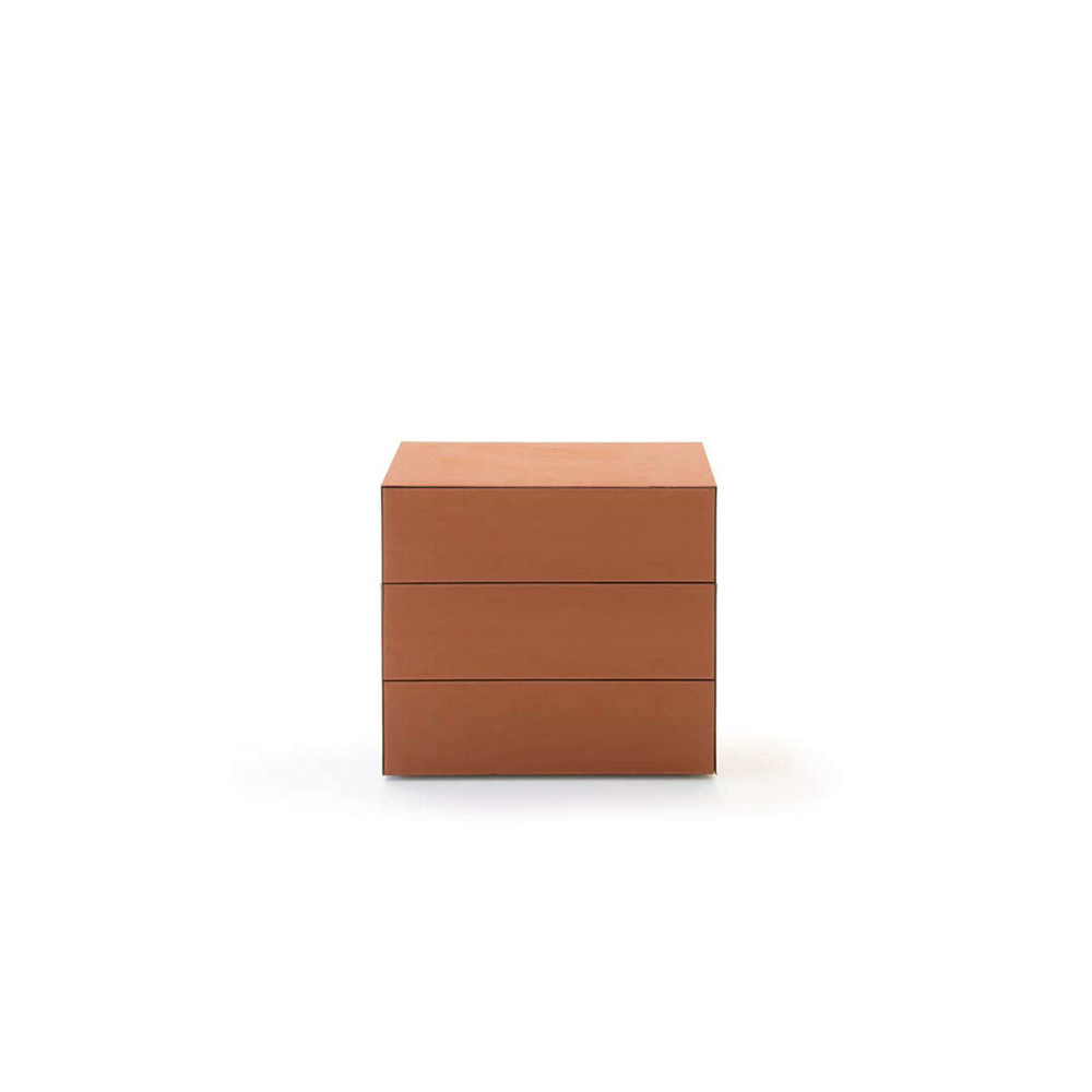 norma nightstand - natural hard leather siena