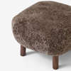 Little Petra Pouf - Walnut legs - Sheepskin Sahara
