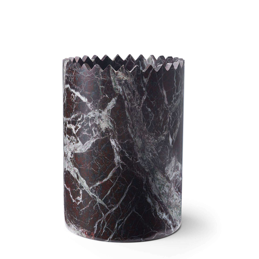 Triangoli Vase Red Levanto Marble