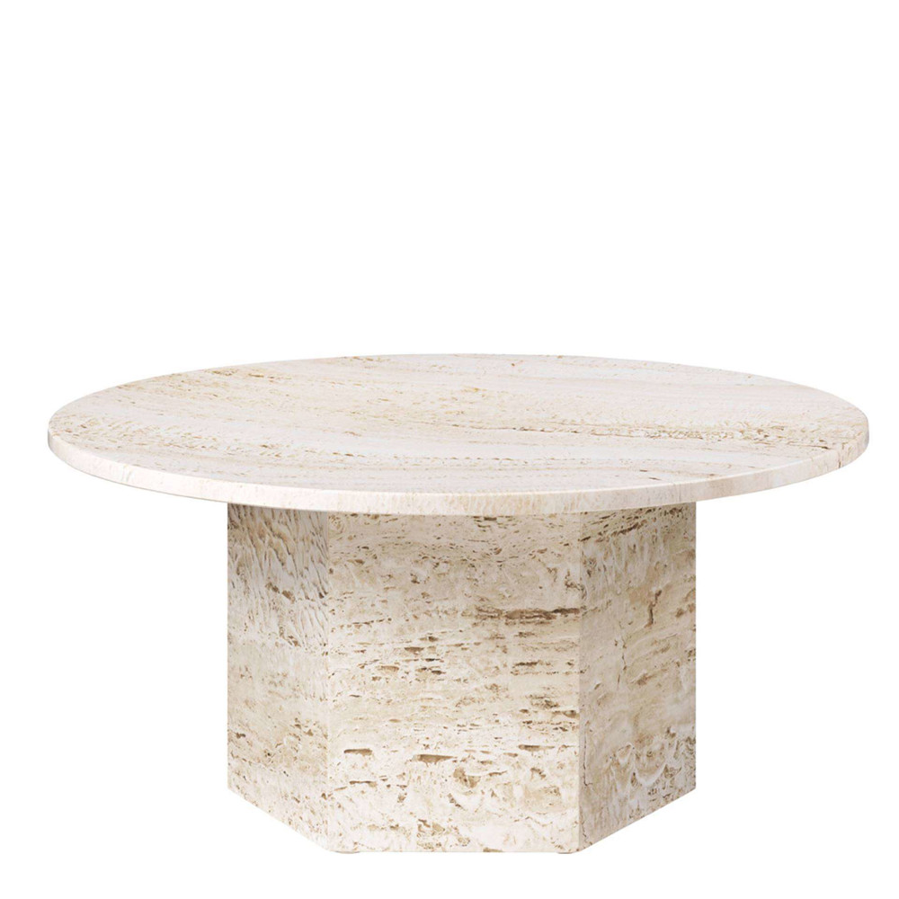 Epic Coffee Table - Round 80 - White Travertine