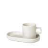 Pilar Espresso Cup with Tray Set of 2 - Moonbeam (Cream)