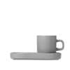 Pilar Espresso Cup with Tray Set of 2 - Mirage Grey
