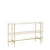 TS Console 120 - 2 Racks - white travertine tops - brass base
