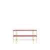 TS Console 120 - 2 Racks - 120 brass base - rustyred glass 