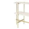 TS Console 120 - 2 Racks - white travertine tops - brass base