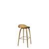 3D Counter Bar Stool - Front Upholstered Wood base Hirek Shell - Oak base - oak