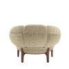 Croissant Lounge Chair with Fabric - Walnut base