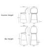 Diagram - Beetle Counter Bar Chair - Un-Upholstered Conic Base