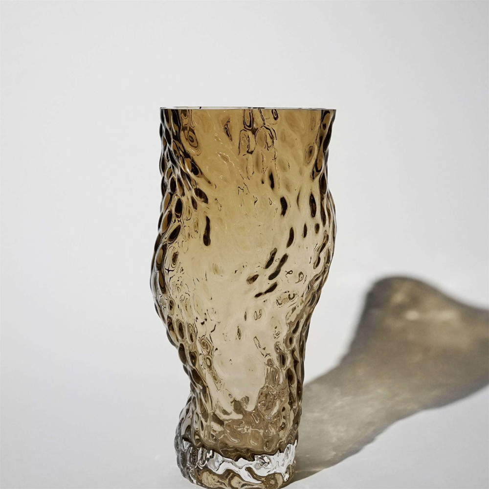 HEIN STUDIO Ostrea Rock Glass Vase Smoke