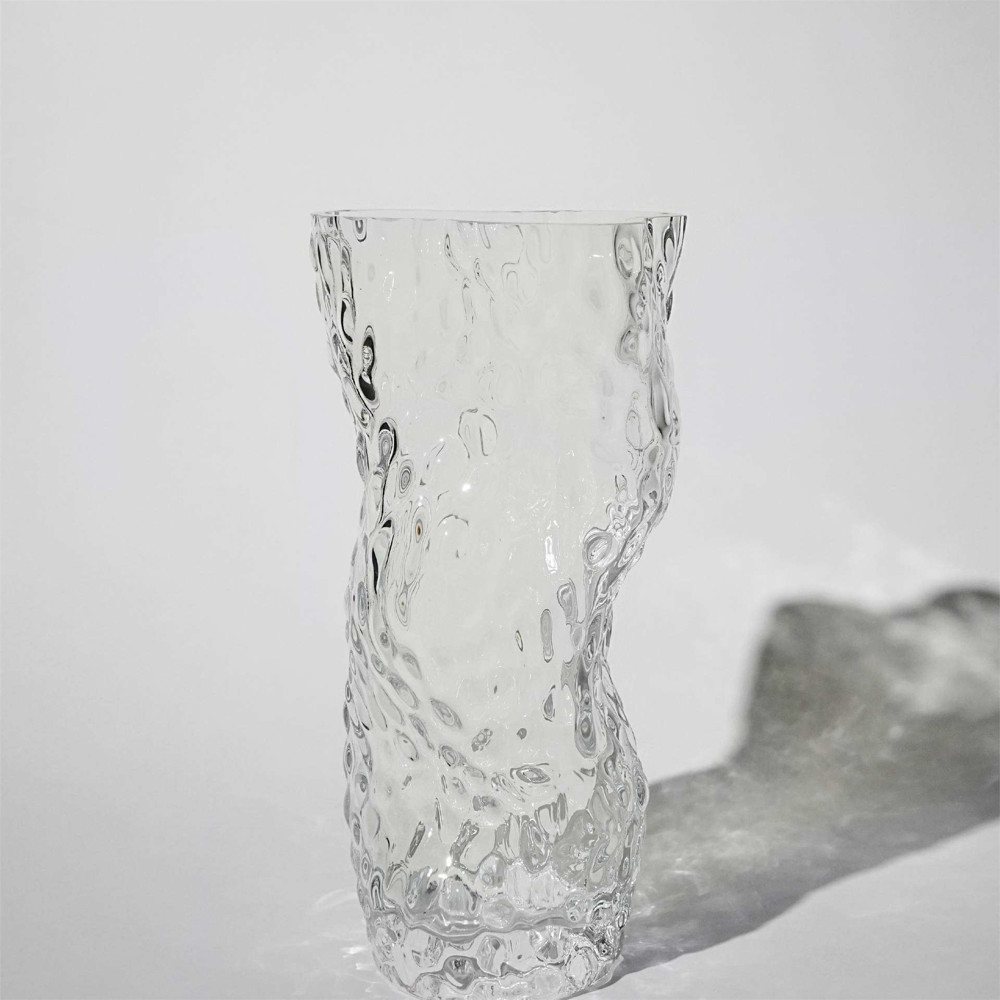 HEIN STUDIO Ostrea Rock Glass Vase Clear
