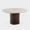 Ovata Dining Table Dark Brown Stained Base