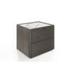 atlante nightstand - smoked oak  marble glass calacatta