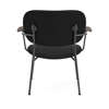 Co Lounge Chair w/Armrest - Black Leather Seat and Back - Dark Stained Oak 