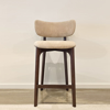 Richmond Bar Chair - Suede Cappuccino - Walnut