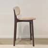 Richmond Bar Chair - Suede Cappuccino - Walnut